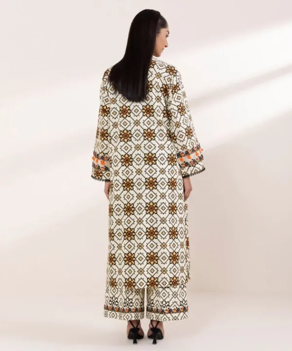 Best Sapphire Embroidered Cotton Viscose Shirt Beige