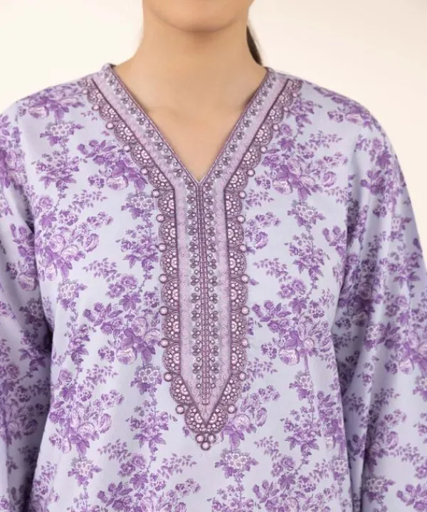 Discount Sapphire Embroidered Cotton Viscose Shirt Purple