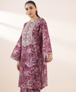 Online Sapphire Embroidered Cotton Viscose Shirt Purple
