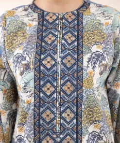 Online Sapphire Embroidered Cotton Viscose Shirt Blue