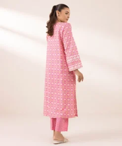 Hot Sapphire Embroidered Cotton Viscose Shirt Pink