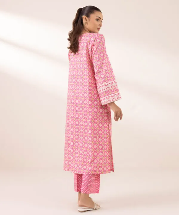 Hot Sapphire Embroidered Cotton Viscose Shirt Pink