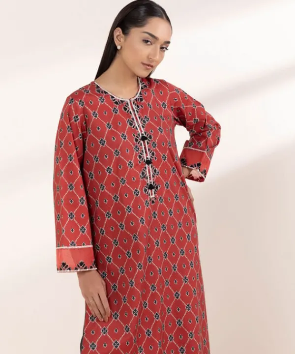 Discount Sapphire Embroidered Cotton Viscose Shirt Maroon