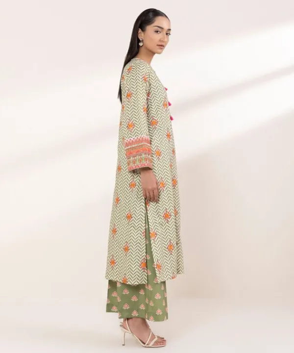 New Sapphire Embroidered Cotton Viscose Shirt Green