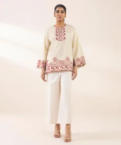 New Sapphire Embroidered Dobby Shirt Off White