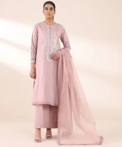 Hot Sapphire Embroidered Dobby Shirt Tea Pink
