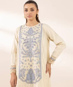 Online Sapphire Embroidered Dobby Shirt Beige