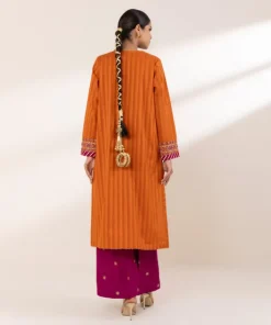 Online Sapphire Embroidered Dobby Shirt Orange