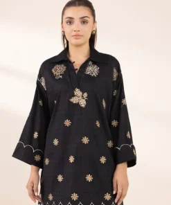 Best Sapphire Embroidered Dobby Shirt Black
