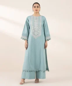 Discount Sapphire Embroidered Dobby Shirt Blue