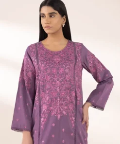Clearance Sapphire Embroidered Dobby Shirt Purple