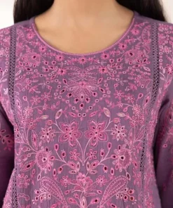 Clearance Sapphire Embroidered Dobby Shirt Purple
