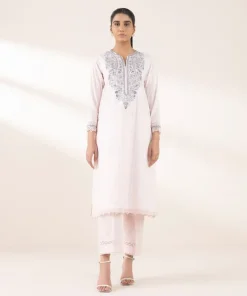 Hot Sapphire Embroidered Dobby Shirt Pink