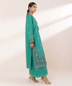 New Sapphire Embroidered Dobby Shirt Green