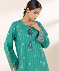 New Sapphire Embroidered Dobby Shirt Green
