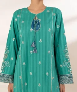 New Sapphire Embroidered Dobby Shirt Green