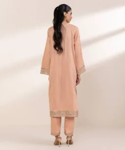 New Sapphire Embroidered Dobby Shirt Peach