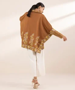 Hot Sapphire Embroidered Dobby Shirt Brown