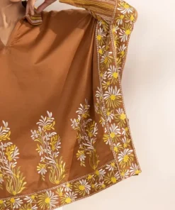 Hot Sapphire Embroidered Dobby Shirt Brown