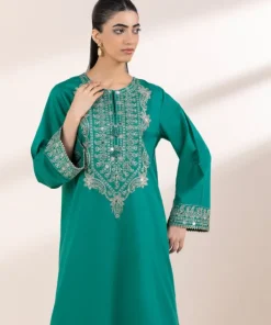 Online Sapphire Embroidered Dobby Shirt Green