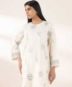 Hot Sapphire Embroidered Dobby Shirt Beige