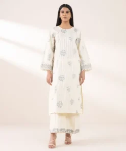 Hot Sapphire Embroidered Dobby Shirt Beige