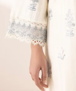 Hot Sapphire Embroidered Dobby Shirt Beige