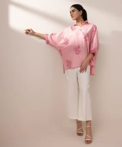 Sale Sapphire Embroidered Dobby Shirt Pink