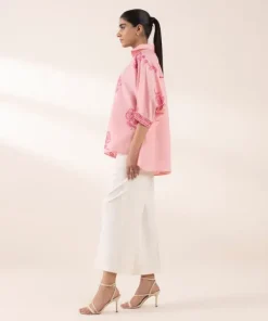 Sale Sapphire Embroidered Dobby Shirt Pink