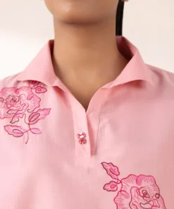 Sale Sapphire Embroidered Dobby Shirt Pink
