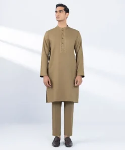 Clearance Sapphire Embroidered Dobby Suit - Regular Fit Brown