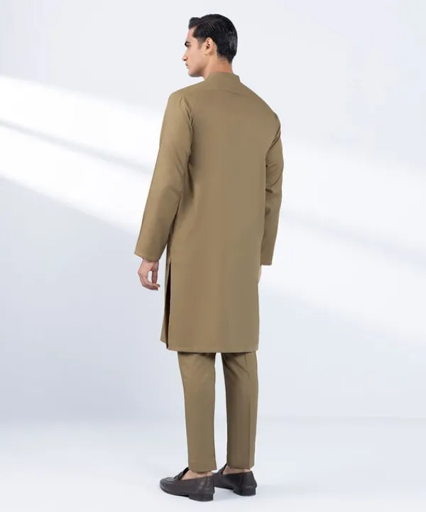 Clearance Sapphire Embroidered Dobby Suit - Regular Fit Brown