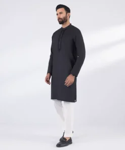 Hot Sapphire Embroidered Jacquard Kurta - Slim Fit