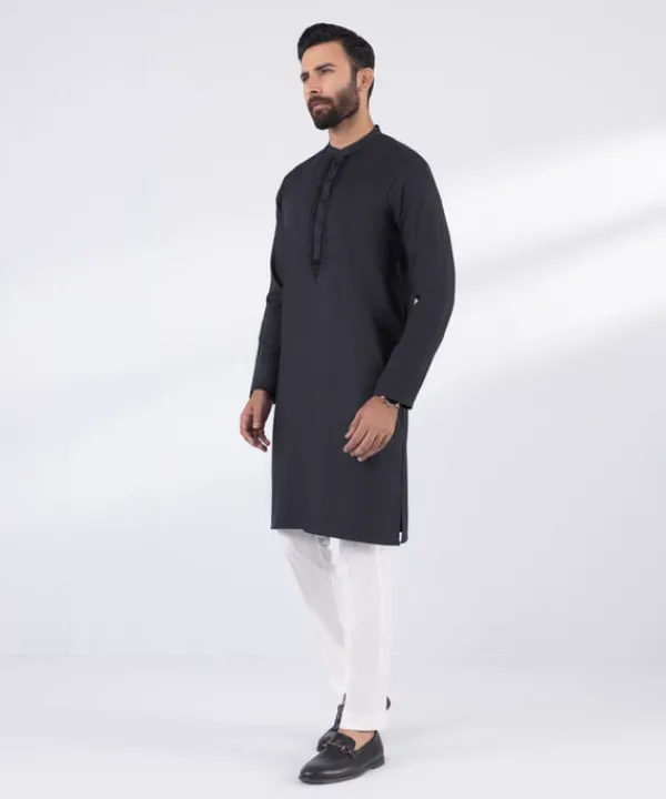 Fashion Sapphire Embroidered Jacquard Kurta - Regular Fit