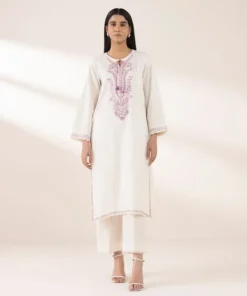 Outlet Sapphire Embroidered Lawn Shirt White