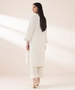 Outlet Sapphire Embroidered Lawn Shirt White