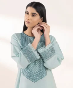Clearance Sapphire Embroidered Lawn Shirt Ice Blue