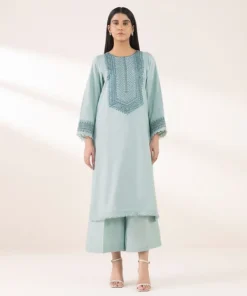 Clearance Sapphire Embroidered Lawn Shirt Ice Blue