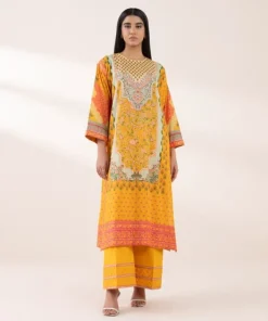 Online Sapphire Embroidered Lawn Shirt Yellow