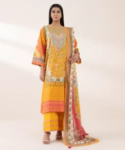 Online Sapphire Embroidered Lawn Shirt Yellow