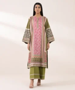 Hot Sapphire Embroidered Lawn Shirt Green