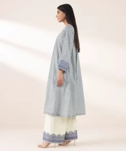 Outlet Sapphire Embroidered Lawn Shirt Blue