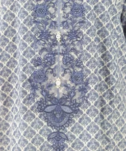 Outlet Sapphire Embroidered Lawn Shirt Blue
