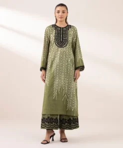 Fashion Sapphire Embroidered Lawn Shirt Green