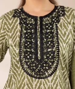 Fashion Sapphire Embroidered Lawn Shirt Green