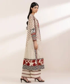 Clearance Sapphire Embroidered Lawn Shirt Beige