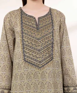Online Sapphire Embroidered Lawn Shirt Green