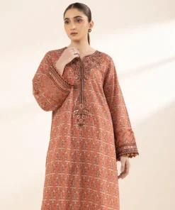 Clearance Sapphire Embroidered Lawn Shirt Peach