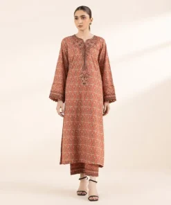 Clearance Sapphire Embroidered Lawn Shirt Peach