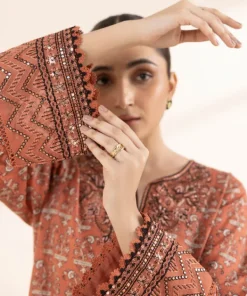 Clearance Sapphire Embroidered Lawn Shirt Peach